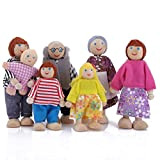 cobee Dollhouse Famiglia Persone Figure, 7 pezzi in legno casa delle bambole famiglia bambole mini bambola famiglia famiglia famiglia bambola ...