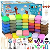 COCOBOO Kit di argilla asciutta all'aria, 50 colori ultra leggeri per bambini, pasta magica non tossica con libro, accessori e ...