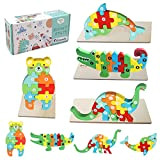 colmanda Puzzle in Legno per Bambini, 4 pezzi Animali Puzzle in Legno Giocattoli Montessori Educativo 2 3 4 Anni, Puzzle ...
