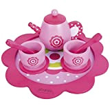 Color Baby WOOMAX 46478-Set da tè, Servizio, Set da caffè, Accessori da Cucina, teiera in Legno, Vassoio Tazza, Giocattoli per ...