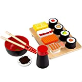 COLORBABY- WOOMAX 49336-Set Sushi in Legno 2 Pezzi + 24 m, Multicolore, 49336