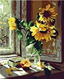 Colour Talk DIY Oil Painting, Paint by Number Kit- Warm Sunflower 16*20 inch. by