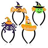 com-four® 4x Cerchietti per capelli - cerchietti decorativi per Halloween- cerchietto per bambini e adulti - travestimento Halloween (04 pezzi ...
