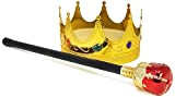 COM-FOUR® Set con scettro e corona per costume da re o da regina per carnevale o Halloween - Accessori per ...