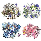 Confezione da 160 adesivi floreali per piante e farfalle, autoadesivi trasparenti impermeabili, adesivi in stile floreale per fai da te, ...