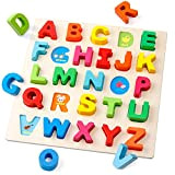 Coogam Alfabeto in legno Puzzle ABC Lettere Peg Consiglio Manopola Montessori Jigsaw Blocchi Apprendimento precoce Giocattolo Educativo Regalo per 1 ...