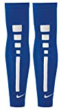 Coppia di Manicotti Copri Braccia NIKE Pro Elite Sleeves Blue Royal Bianco Basket Maniche (L-XL) (L - XL)