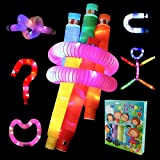 Coriver 6 Pezzi Tubi Pop, LED Mini Pop Fidget Tubes Giocattoli Sensoriali Autismo per Bambini Ragazzi e Adulti, Multicolore Tubo ...