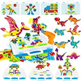 Costruzioni per Bambini 3D Dinosauro Puzzle Giochi Montessori con Trapano Elettrico Mosaico Giocattolo Creativi Regalo per Bambini 3 4 5 ...