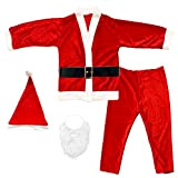 Costume da Babbo Natale per adulti – Giacca, pantaloni, Barba, cappello e cintura per Natale o cosplay, set da 5 ...