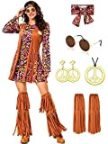 Costume da discoteca Abba anni '70 con accessori anni '70 per donne hippie costume anni '70 e '60 per donne ...