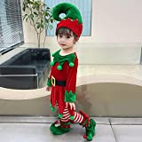 Costume da Elfo di Natale per Bambini, Set di Costumi da Elfo Vestito, Operato da Elfi, con Vestito da Elfo, ...