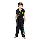 Costume da Karate Unisex per Bambini Costume Cobra Bambino Abbigliamento Dress up Costume da Party Festa di Halloween per Ragazzo,Nero,Small