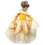 Costume da principessa Belle di La Bella e La Bestia, per feste di Halloween, travestimento da principessa, per bambine Belle ...