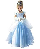Costume da principessa, da Cenerentola, vestito a maschera per Halloween, per travestimento cosplay Blu Cenerentola. 10-11 Anni
