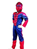 Costume da Supereroe - Busto Muscoloso - Uomo ragno - Bambini - Travestimento - Carnevale - Halloween - Cosplay - ...