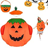 Costume da zucca per Bambini, Costume da Zucca di Halloween, Costume da Zucca con Cappello e Sacchetti di Caramelle, Per ...