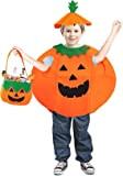 Costume da Zucca per Halloween, Bambini Vestiti di Halloween, Costume da Zucca Bambino, Costume da Zucca con Cappelli e Borsa ...