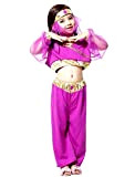 Costume odalisca - araba - travestimenti per bambini - halloween - carnevale - danzatrice del ventre - colore viola - ...