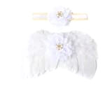 Costume per neonato con ali d'angelo, per la fotografia, colore: bianco