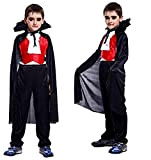 Costume Vampiro - Travestimento - Carnevale - Halloween - Dracula - Twilight - Colore Nero - Denti inclusi - Bambino ...