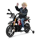 COSTWAY Aprilia 12 V Moto Motocicletta Elettrica per Bambini, con Ruote Ausiliarie Antiscivolo Luci LED e Musica MP3, Moto Elettrica ...
