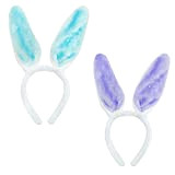 CQQNIU 2 orecchie da coniglietto in peluche colorate, con orecchie da coniglietto pasquali, accessori decorativi, accessori per costume da festa ...