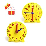 CQQNIU 2 Pezzi di Orologi per l'insegnamento per Bambini, Giocattoli educativi per l'insegnamento e la dimostrazione Calendario dell'orologio, Orologio per ...
