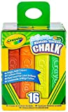 Crayola - Gessi per Esterno Lavabili, Confezione da 16 Pezzi, per Scuola e Tempo Libero, Colori Assortiti, 51-4008