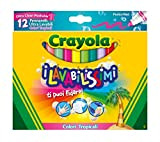 Crayola-I Lavabilissimi Pennarelli Ultra-Lavabili, Punta Maxi, Colori Tropicali Assortiti, per Scuola e Tempo Libero, 12 Pezzi, 58-8335