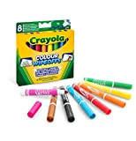 Crayola - Pennarelli per Lavagna Bianca Lavabili, 8 Colori Assortiti, Punta Conica Grossa, 03-8223