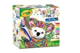 CRAYOLA- Super Pen Koala, per sciogliere i Pastelli a Cera e Creare Disegni in Rilievo, Colore Argento/Blu, 25-0391
