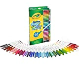 Crayola Super Tips - Pennarelli Lavabili a Punta Media, Confezione da 50 Pezzi in Colori Assortiti, Età Consigliata: da 3 ...