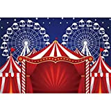 CSFOTO 3x2m Circo Carnevale Sfondo Rosso Circo Divertimenti Parco Tende Parco giochi Giostra Ferris Ruota Fotografia Sfondo per Bambino Doccia ...