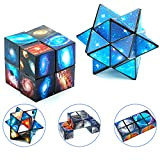Cubo Magico Stella 2 in 1,Cubo Magico Puzzle Universo 3D,Cubo di Decompressione Creativo per Bambini e Adulti
