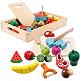 Cucina Giocattolo per Bambini, Accessori cucina giochi per bambini, legno giocattoli educativi di simulazione di cottura di frutta, verdura e ...