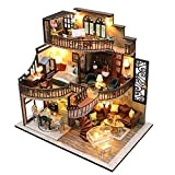 CUTEBEE Casa delle bambole in miniatura con mobili, kit fai da te in legno per casa delle bambole più a ...