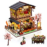 Cuteefun Kit Casa Giapponese in Miniatura da Costruire, Miniature Casa delle Bambole Fai da Te con Mobili Musica Antipolvere e ...