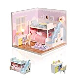 Cuteefun Kit Casa in Miniatura per Principianti da Costruire, Miniature Casa delle Bambole Fai da Te con Mobili Antipolvere e ...