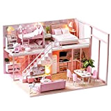 Cuteroom Casa delle Bambole in Legno - Mobili Fai da Te Casa in Miniatura Giocattoli Artigianato in Miniatura - Appartamento ...