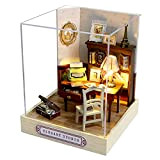 CUTEROOM Miniatura casa delle Bambole con mobili,Fai da Te in Miniatura Casa delle Bambole Kit,Mini 3D Casa in Legno con ...