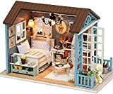 Cuteroom Miniatura casa delle Bambole con mobili,Fai da Te in Miniatura Casa delle Bambole Kit,Mini 3D Casa in Legno con ...