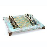 Cycladic Art Chess Set - Bronze Material - Blue Oxidized Chess Board