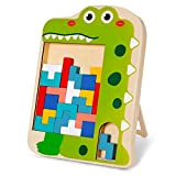 Czemo Puzzle di Tetris in Legno per Bambini Giochi Montessoriani Puzzle Tangram in Legno Giocattoli Tetris per 3 4 5 ...