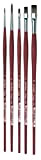Da Vinci College - Set di 5 pennelli in fibra sintetica per colori ad olio ed acrilici, (8730 n. 2,6; ...