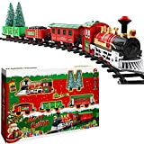 Daity, treno di Natale elettrico con binari, giocattolo per Babbo Natale, 340 cm lungo binario per bambini, regalo di Natale ...