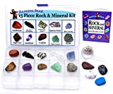 Dancing Bear Rock & Mineral Collection Activity Kit (200+pz) con geodi, denti di squalo, frecce, cristalli, pietre preziose per bambini, ...