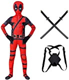 Deadpool - Costume da supereroe per cosplay, con spade in PU, per bambini, adulti, Halloween, Natale, feste a tema, film ...