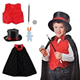 deAO Costume da Mago Gioco d'Imitazione per Bambini Il Set Include Uniforme Tradizionale, Accessori Magici e Coniglio Ripieno