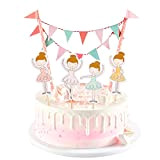 Decorazione torta ragazza cartone animato per 1.2.3 anni compleanno bambini neonato, colorato torta topper pennant catena ghirlanda cupcake topper plug ...